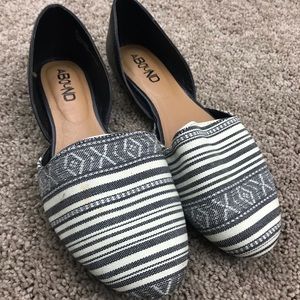 Sz 7 Black Flats Tribal Anthro Style Indie Abound